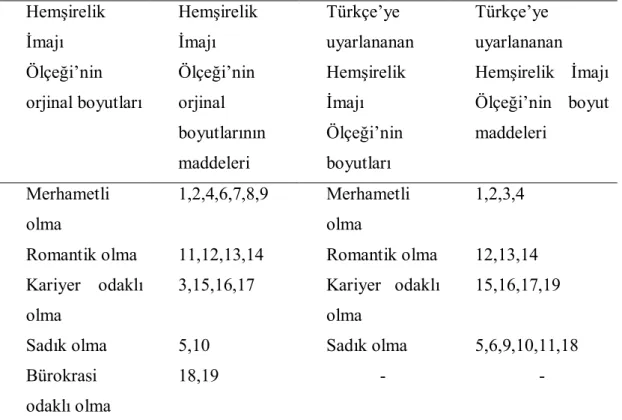 Tablo 4.11. Hemşirelik İmajı Ölçeği’nin Faktör Analiz Sonuçları  