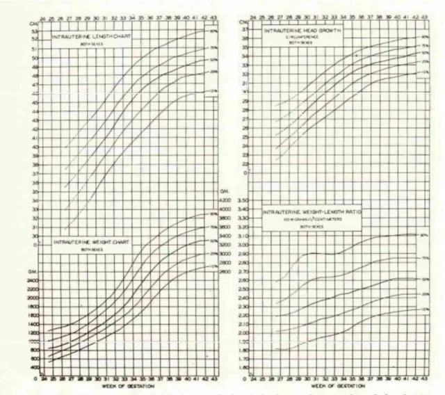 Şekil 2.1. Lubchenko’nun intrauterin büyüme eğrisi 
