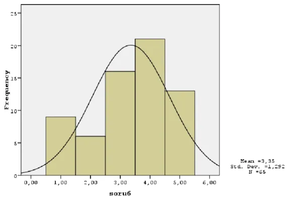 Grafik 4.6 Altıncı Maddeye Ait Histogram Grafiği 