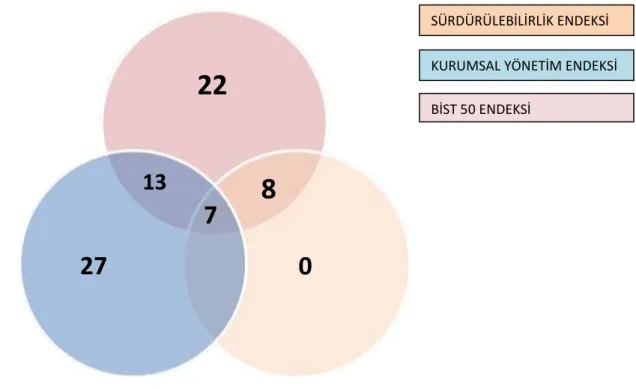 Şekil 3.1  Endeksler Arası Şirket Dağılımları 