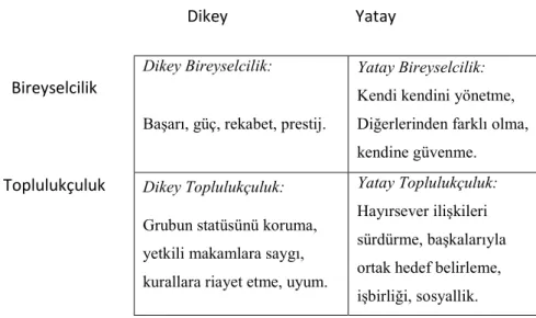 Şekil 1.3 Triandis’in Kültür Boyutları