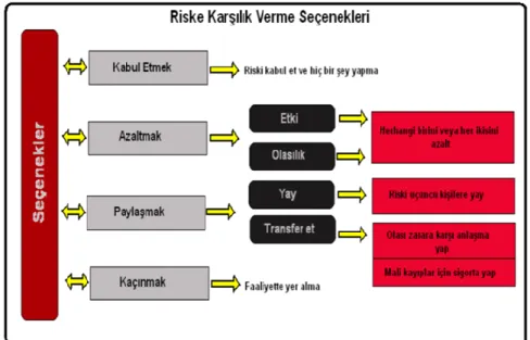 Şekil 2.11. Riske karşılık verme seçenekleri (Arslan 2008) 