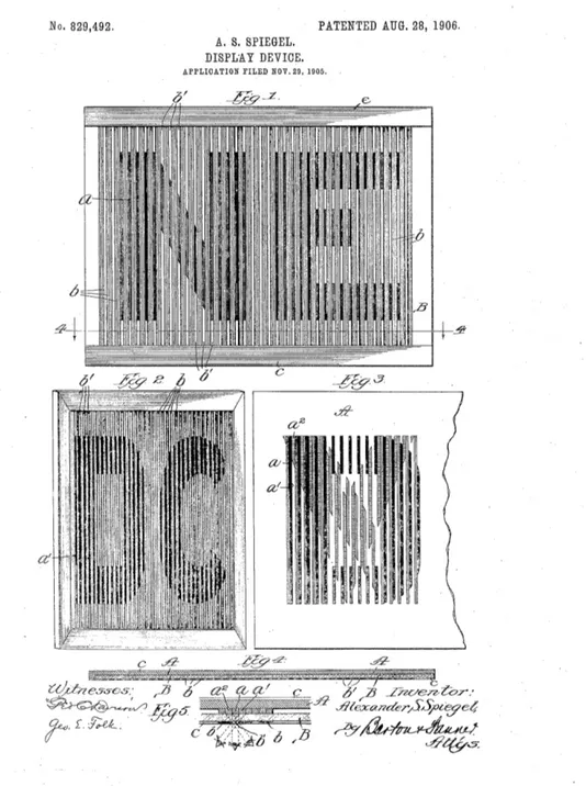 Figure 7. Alexander S. Spiegel, Patent Application for Display Device, 1906