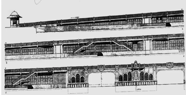 Figure 9.  Plan of the 1912 Galata Bridge (Evren, 134-135). 