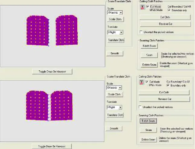 Figure 3.6: Batch seaming 2D garment panels