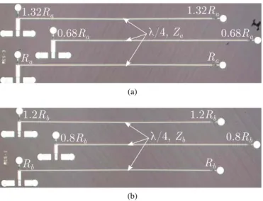 Fig. 4. Reflection coefficients of a single resistor and the proposed network (N = 1) with variations in the transmission-line characteristic impedance as a function of frequency using the extracted model parameters (L i = 77 pH, C g = 11 fF, and L v = 35 