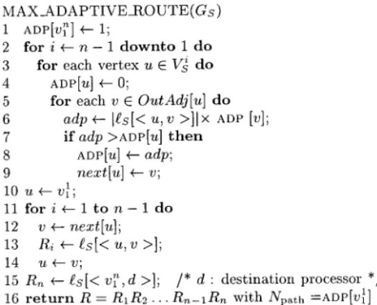 FIG. 12. Algorithm for determining maximum adaptive route in an n-stage solution graph G S (s, d )=(V S , E S ).