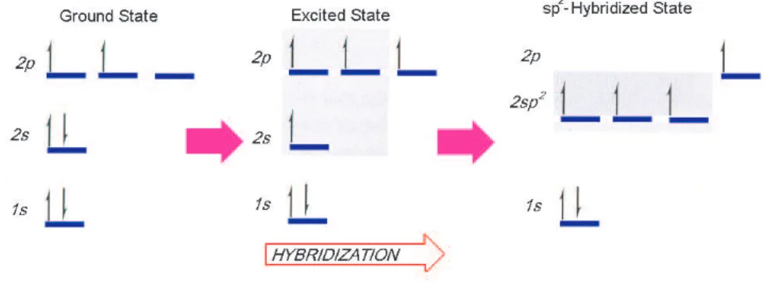 Figure 3.2: sp 2 hybridization in carbon atom.