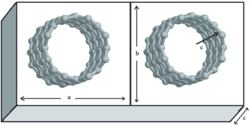 Figure 4.1: Supercell geometry for a SWNT molecule.