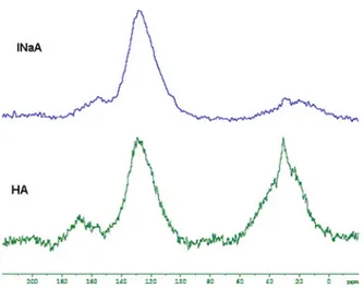 Fig. 4 13 C NMR spectra of HA and INaA