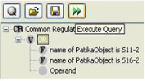 Figure 5.15: The query rooted at the OR query is executed when the user presses associated button.