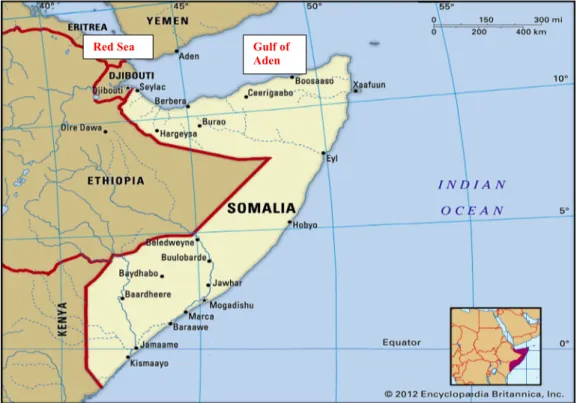 Figure 6: Map of Somalia  Source: Britannica (2020) 