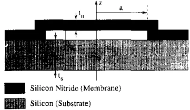 Fig.  1.  Cross-sectional  view  of  c.CIUT structure  object  of  rotation  about  the  z-axis  with  a  being  the  radius  of  the  active  membrane  area