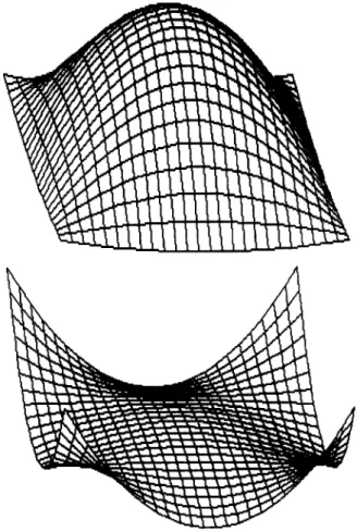 Figure 5  Highly  nonrigid  surface  constrained from  its four  corners falls 