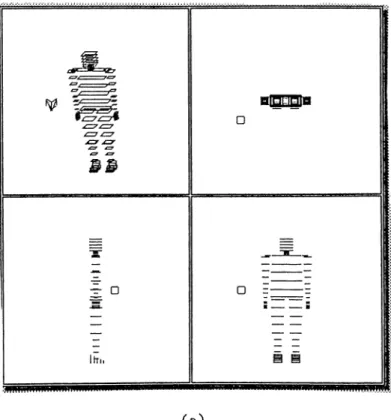 Figure  3.3:  Isometric,  top,  front,  and  side  views,  (a)  Gbal  position  and  the  body  with  unpositioned joint  (b)  Body  with joint  positioned.