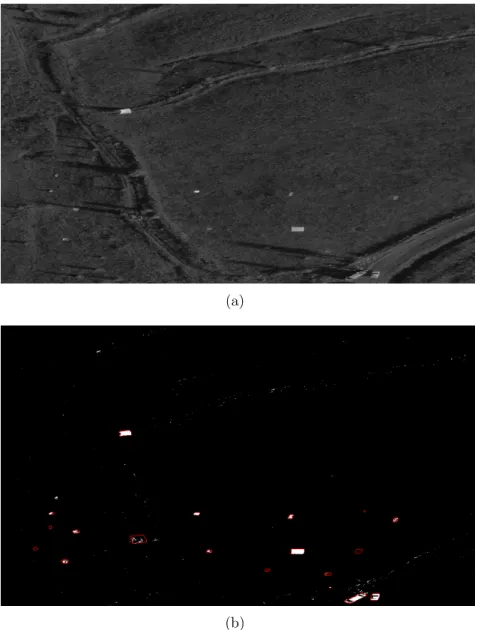 Figure 4.3: Anomaly detection results for the RX detector before post-processing.