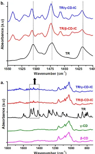 Figure 5. DSC thermograms of pure TR and solid TR/CD-IC.