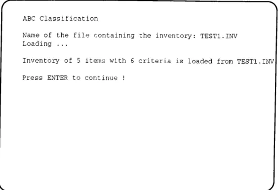 Fig. A. 10. ABC Classification subprogram.