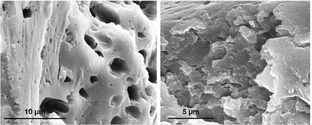 Figure 3.1: SEM images of CB[8]-porphyrin assembly at different magnifications using 15.0 kV beam energy
