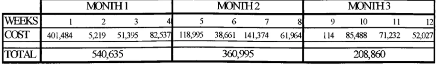 Table 2 Setup Costs for former system (000 TL) 