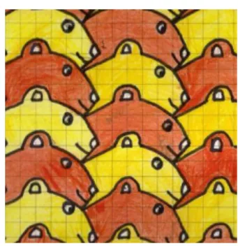 Figure 6. A student created Escher-like tessellation. 