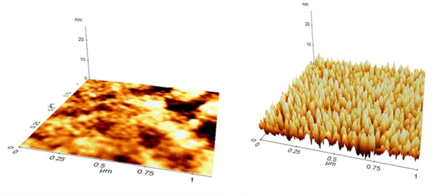 Figure 3.3: Atomic Force Microscope image of PES polymer before and after plasma treatment for 25 minutes