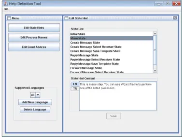 Fig. 7. Snapshot of the Help Definition Tool (for MMS) 