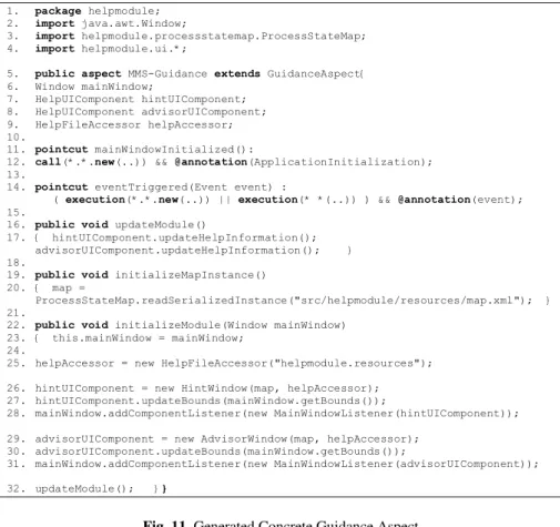 Fig. 11. Generated Concrete Guidance Aspect 