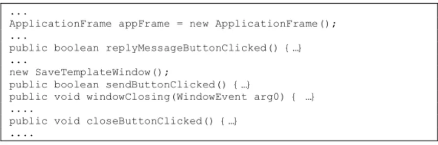 Fig. 2. Example of the code snippets of the MMS application indicating events that need to be  monitored and for which help needs to be provided 