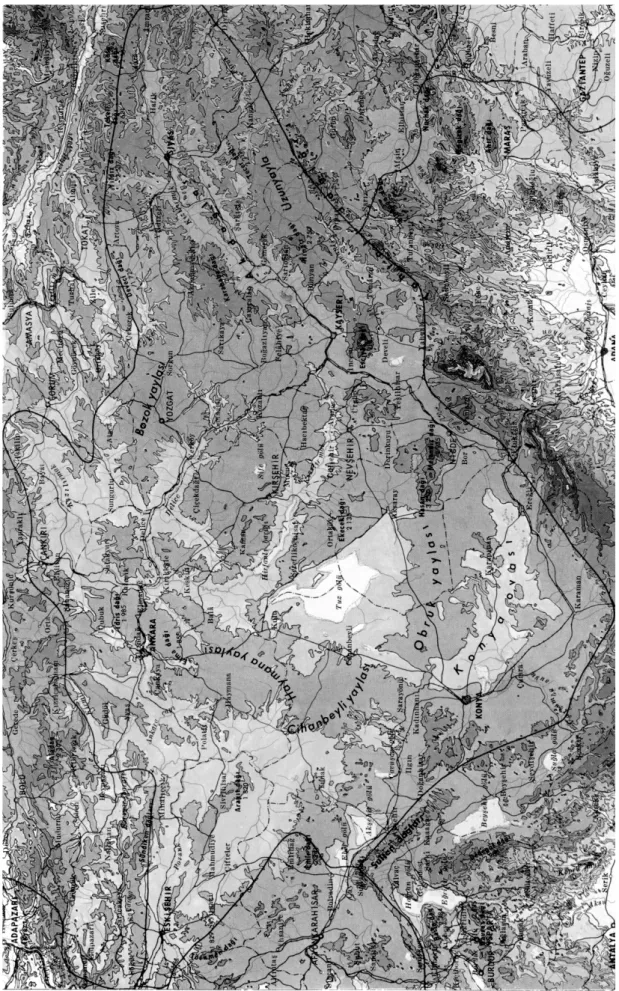 Fig 2.1  Map of  Central Anatolia ( from Grand Larousse Encyclopedique) 