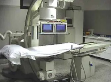 Figure 2: The laser source (A) and handpiece (B,C) for PLDD are shown in this picture.