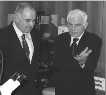 Figure 4: The visit of Prof. Yasargil in 2004. He discussed the laboratory and the courses with Prof