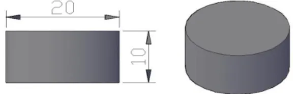 Figure 1: View and dimensioning of the sample prepared 
