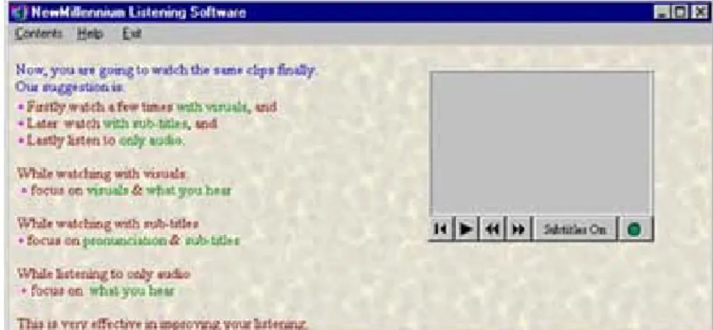 Figure 1. A sample of the material where the LLs can re-listen to the same audio-visuals   without visuals at the post listening stage