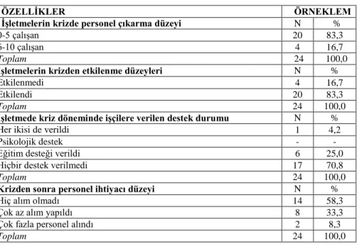 Tablo 4: Yöneticilerin Krizleri Algılama Düzeyleri 