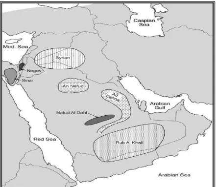Şekil 11 :  Arabistan Yarımadası Çölleri (Warner, 2004: 143) . 