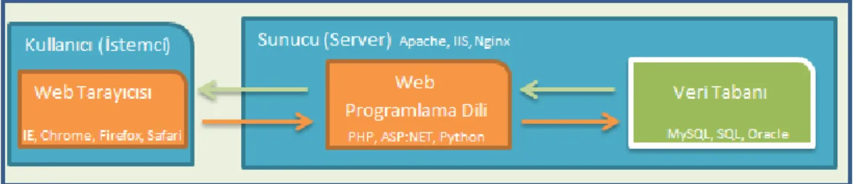 Şekil 1. Bir Web Sitesinin Çalışması 