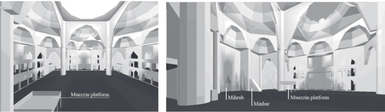 Figure 1. Interior and exterior views from Kocatepe Mosque, Ankara.