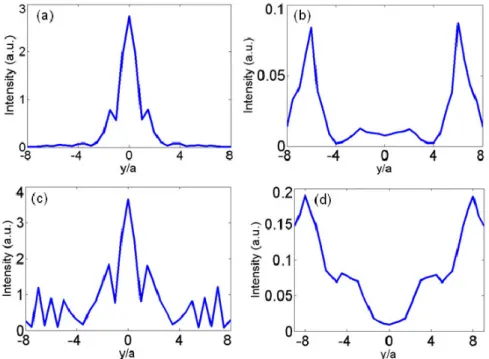 Fig. 8. The measured intensity distributions are provided at the outside of the structure