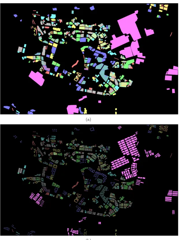 Figure 6.2: (a) Manually delineated polygons reflecting compound structures of interest