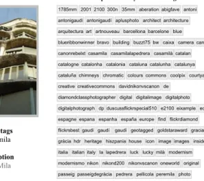 Fig. 4 Screenshot from the web-based user-study. In this experiment instance, users are asked to expand the given tags (casa, mila) of the photo by selecting five tags from the alphabetically sorted list