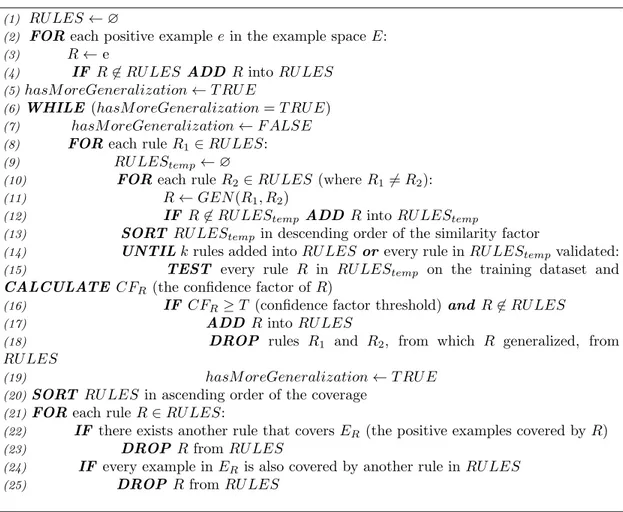 Figure 4.3: The rule generalization algorithm