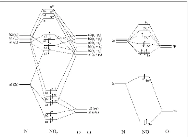 Figure 5.Molecular orbital diagrams of NO and NO 2  [37] 