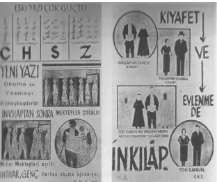 Figure 8: Propaganda posters of the 1930s (Bozdoğan, 2002: 77).