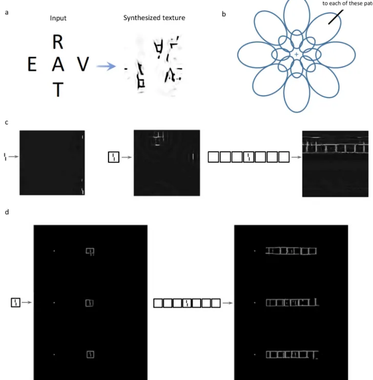 Fig 6. Texture Synthesis and Texture Tiling Model. a. A texture (right) synthesized from the input on the left using the Portilla &amp; Simoncelli [29] summary statistics