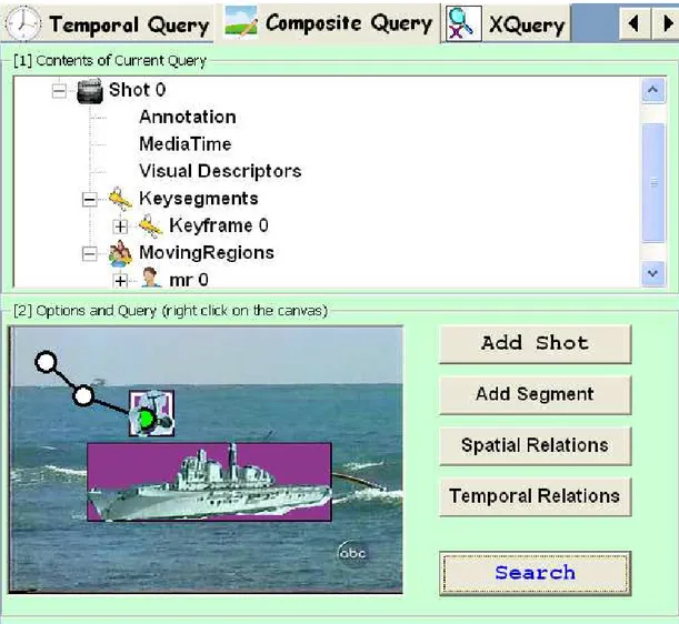 Figure 4.9: BilVideo-7 client composite query interface.