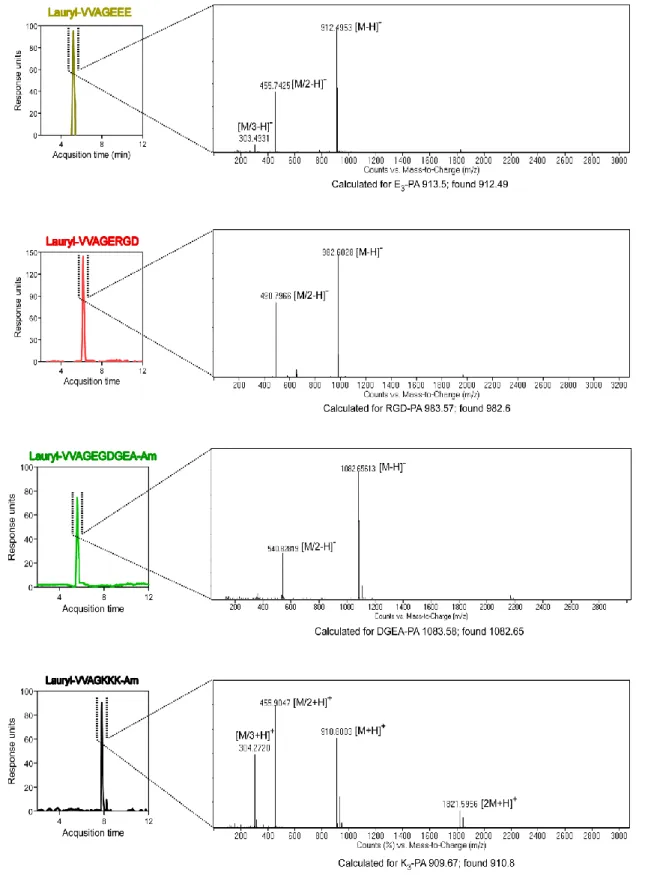 Figure  2.2.  Liquid  chromatography-mass  spectrometry  (LC-MS)  analysis  of  the  synthesized  PAs