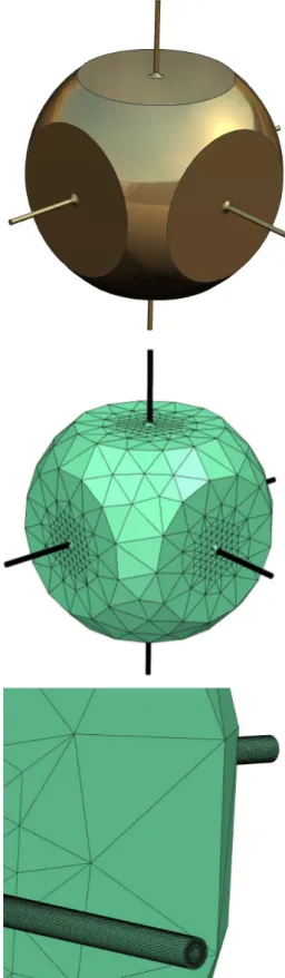 Fig. 1. A water mine structure that is discretized with triangles using a highly nonuniform mesh size