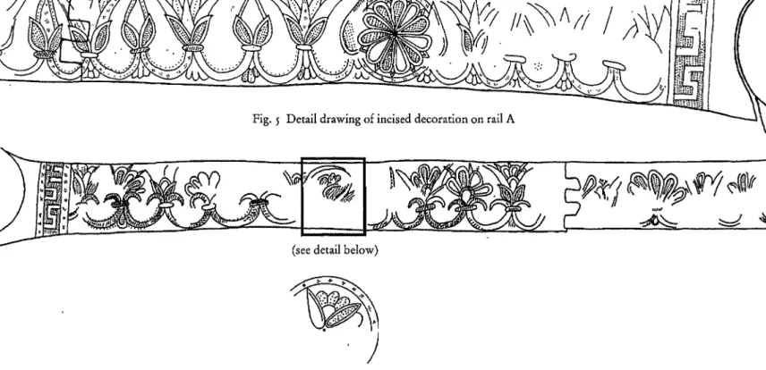 Fig.  5  Detail drawing of incised decoration on rail A 
