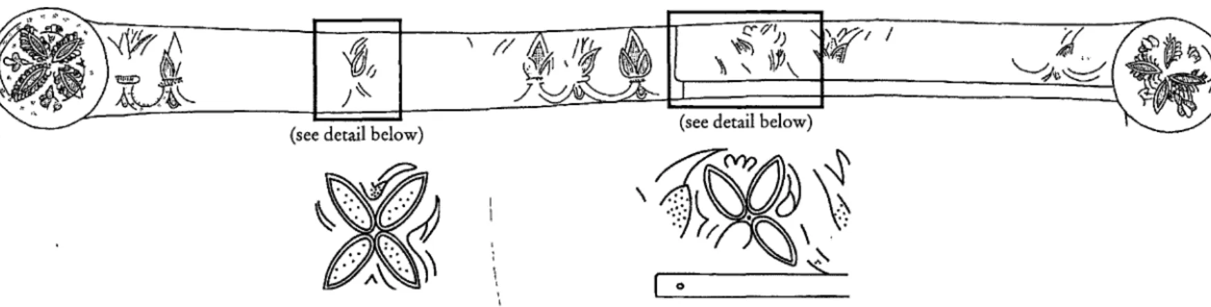 Fig. 7  Detail drawings of incised decoration on rail D 